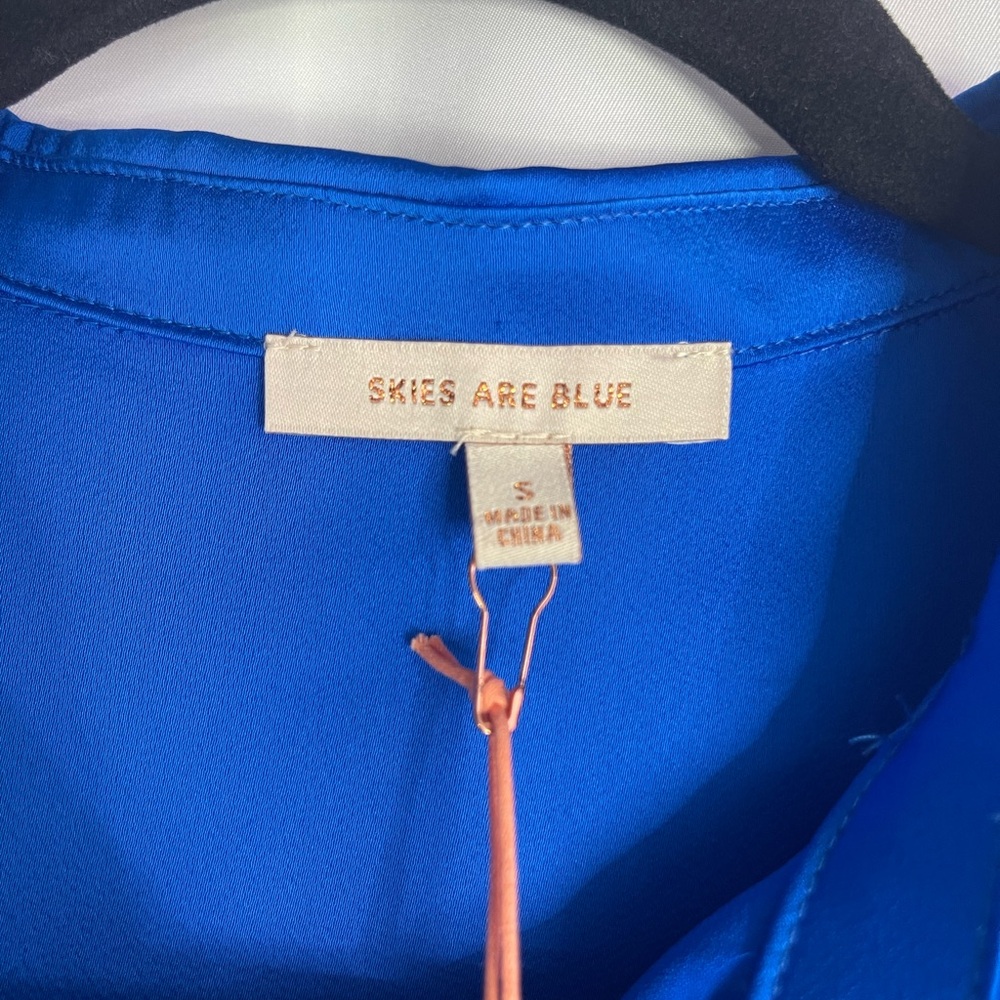 Skies Are Blue Royal Blue Blouse - Picture 6 of 7